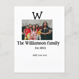 Carte Postale Ajouter le nom de famille photo année rustique Réu