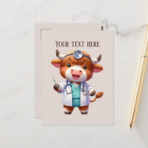 Carte Postale Ajouter le texte n'importe quel usage Vache infirm