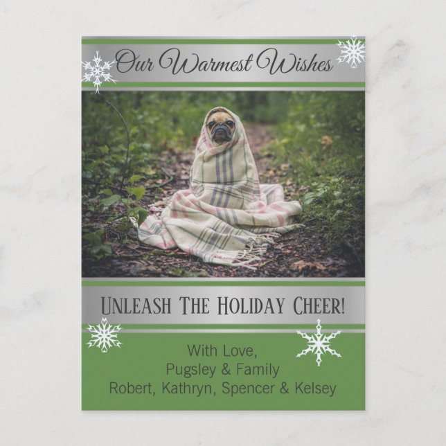 Carte Postale Ajouter Photo Animaux de compagnie "Voeux les plus (Devant)