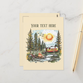 Carte Postale Ajouter un message aux amoureux du camping