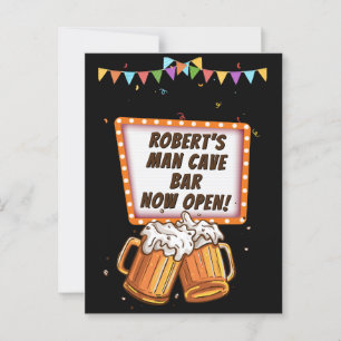 Carte Postale Ajouter un texte de changement de nom Man Cave Bar