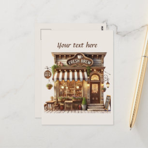 Carte Postale Ajouter votre café texte