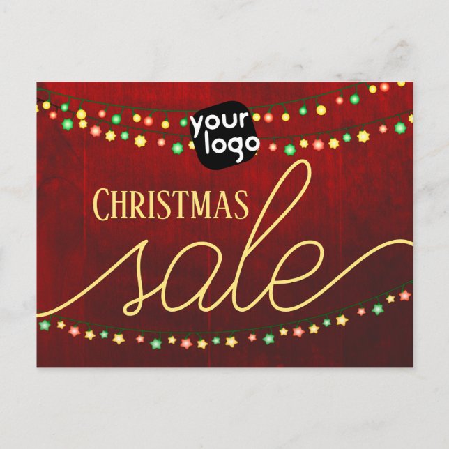 Carte Postale Ajouter Votre Logo Et Code QR Élégante Vente De No (Devant)