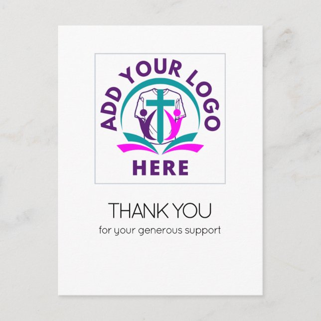 Carte Postale AJOUTER VOTRE Merci LOGO (Devant)