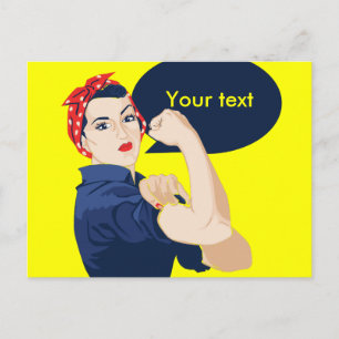 Carte Postale Ajouter votre propre texte à rosie riveter