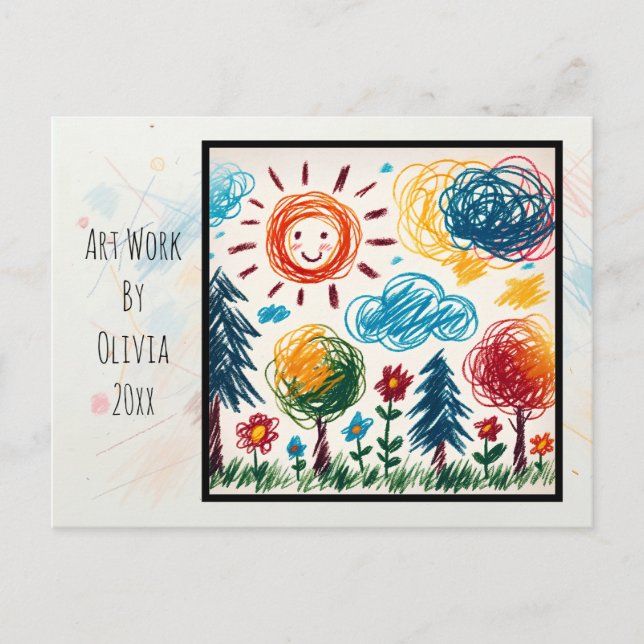 Carte Postale Ajoutez les créations de vos enfants à ce Noël (Devant)