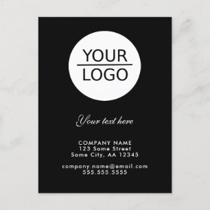 Carte Postale Ajoutez votre logo avec promotion de texte personn