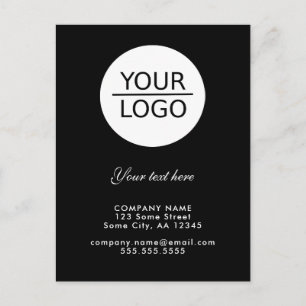 Carte Postale Ajoutez votre logo avec promotion de texte personn