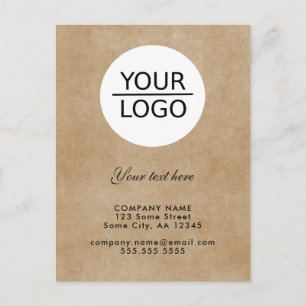 Carte Postale Ajoutez votre logo avec une promotion de texte per