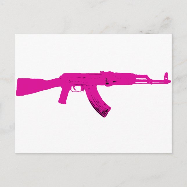 Carte Postale AK-47 rose (Devant)
