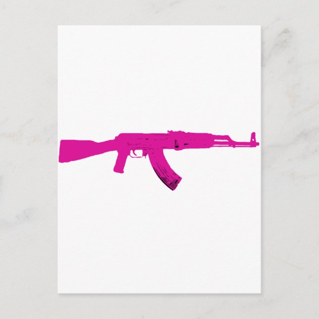 Carte Postale AK-47 rose (Devant)