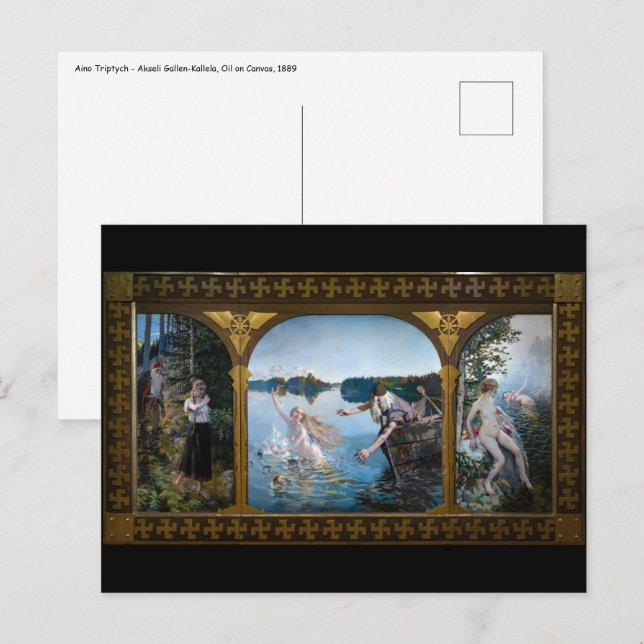 Carte Postale Akseli Gallen-Kallela - Aino Triptyque (Devant / Derrière)