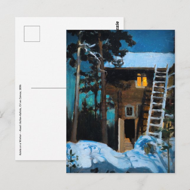 Carte Postale Akseli Gallen-Kallela - Kalela en hiver (Devant / Derrière)