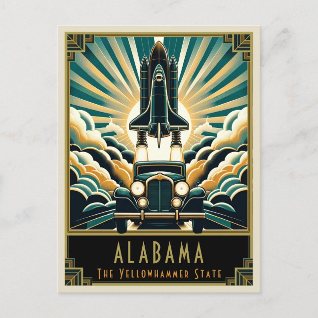 Carte Postale Alabama | Art déco (Devant)