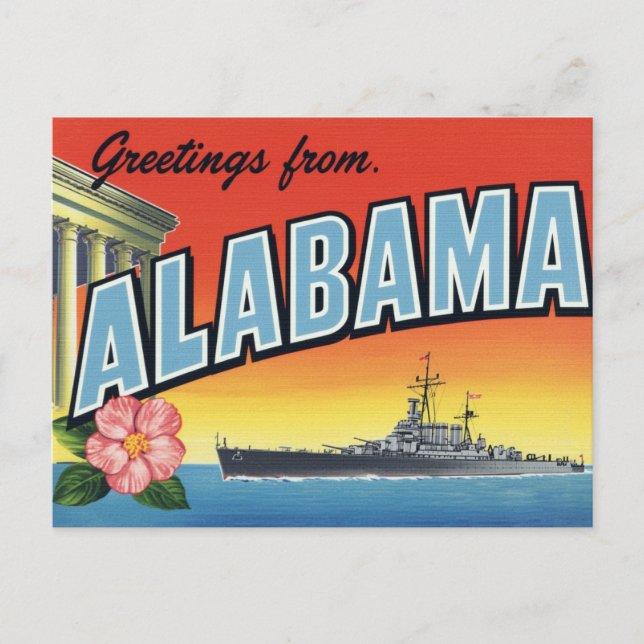 Carte Postale Alabama Battleship and Capitol (Devant)