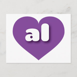 Carte Postale Alabama coeur violet - J'aime tous