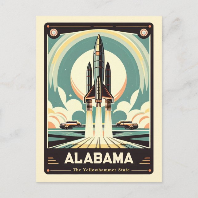 Carte Postale Alabama | Esprit patriotique Vintage (Devant)