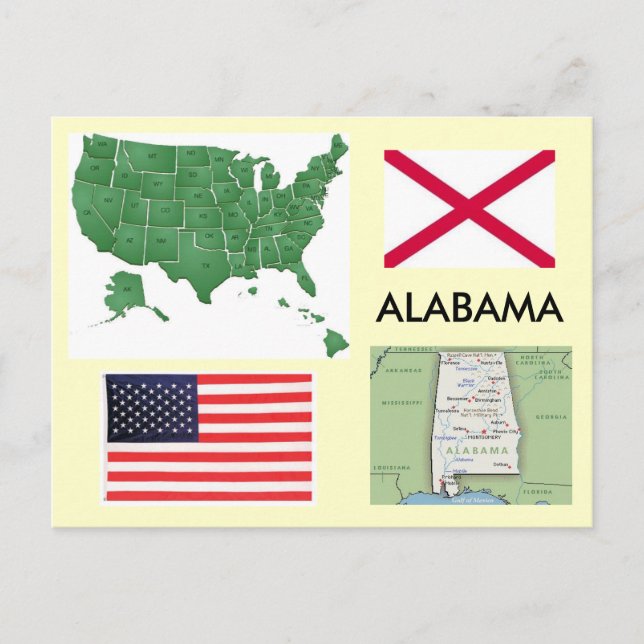 Carte Postale Alabama, États-Unis (Devant)