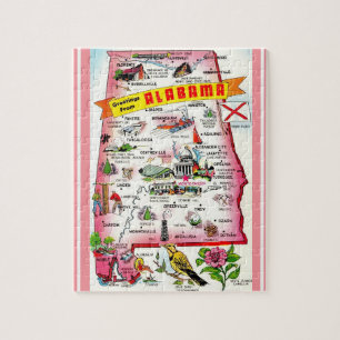 Carte postale Alabama Jigsaw Puzzle