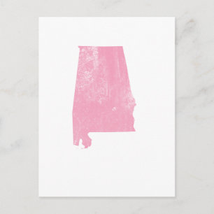 Carte Postale Alabama - Pink Vintage Grunge