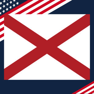 Carte Postale Alabama State Flag Classic Rouge & Blanc USA