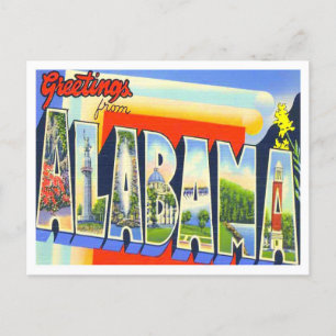 Carte postale Alabama Vintage Big Letters