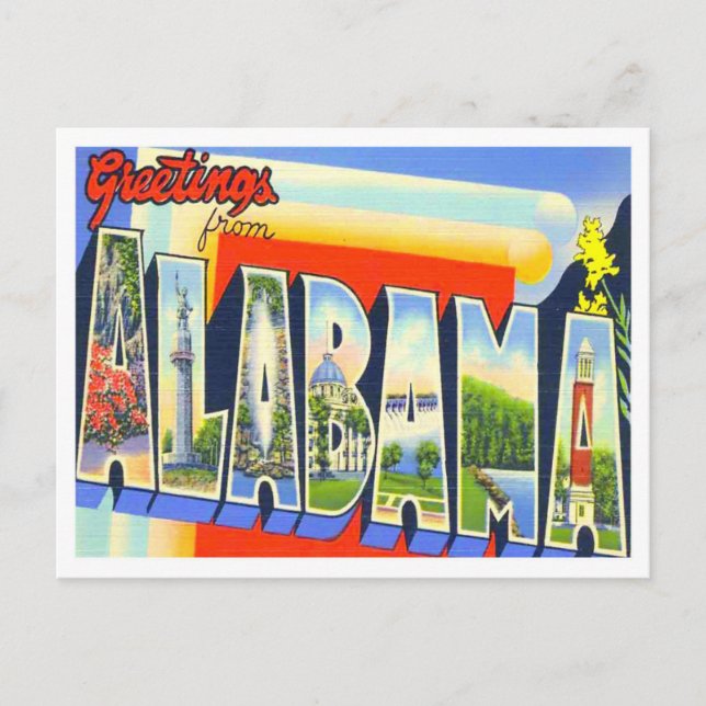 Carte postale Alabama Vintage Big Letters (Devant)
