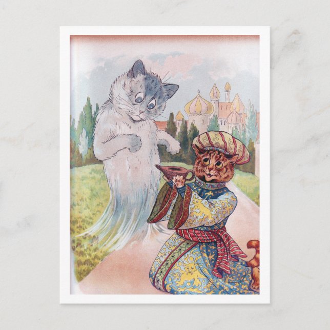 Carte Postale Aladdin et la Lampe magique, Louis Wain (Devant)