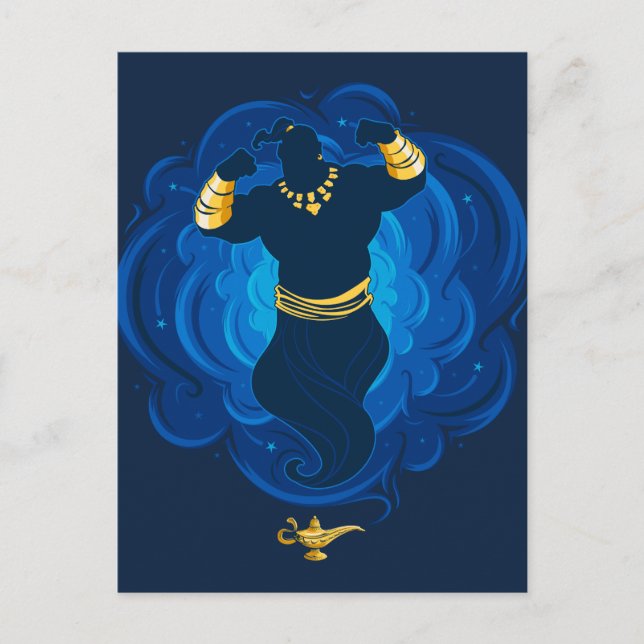Carte Postale Aladdin | Génie Émergent De La Lampe (Devant)