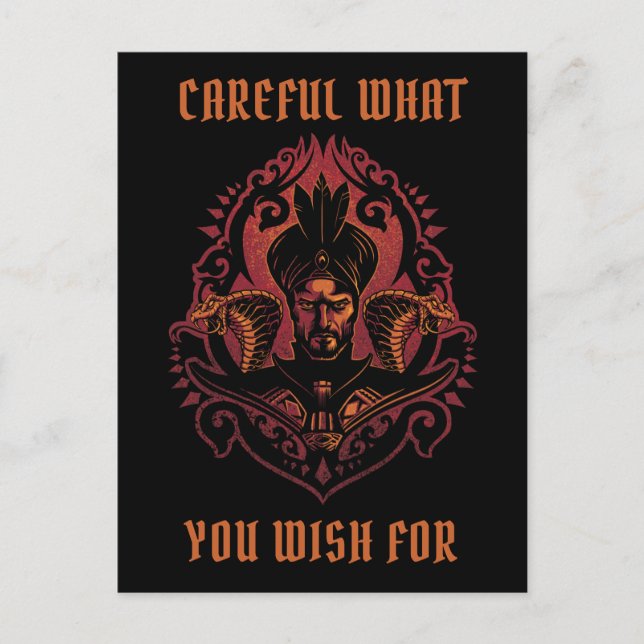 Carte Postale Aladdin | Graphisme Jafar & Cobras (Devant)