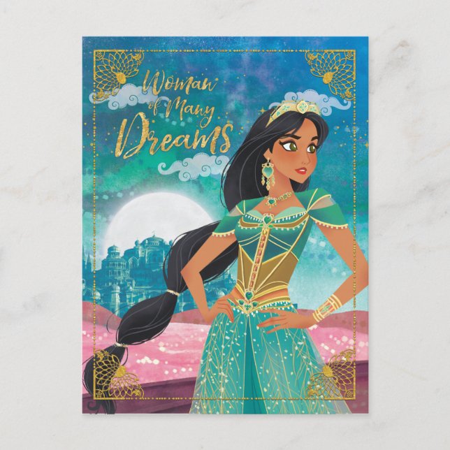 Carte Postale Aladdin | Jasmine "Femme de nombreux rêves" (Devant)