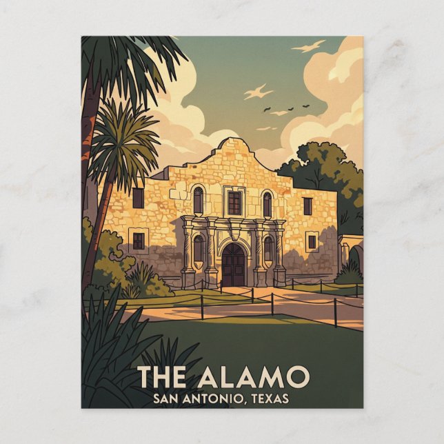 Carte Postale Alamo San Antonio Texas Travel (Devant)