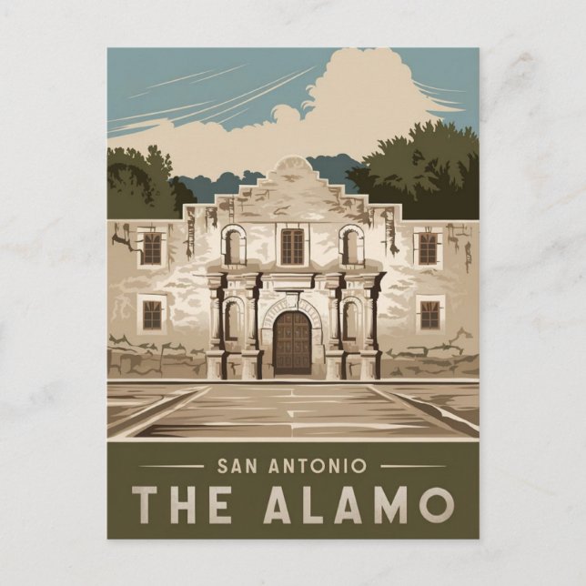 Carte Postale Alamo San Antonio, Texas, Vintage (Devant)