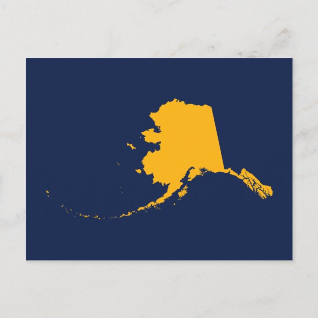 Carte Postale Alaska en bleu et or (Devant)