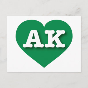 Carte Postale Alaska Green Heart - J'aime AK