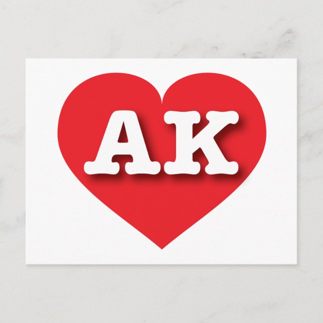 Carte Postale Alaska Red Heart - J'aime AK (Devant)
