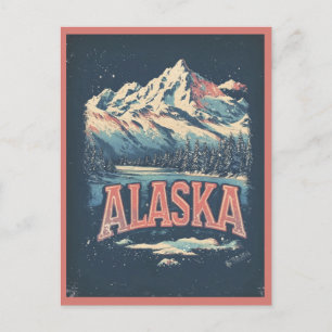 Carte Postale Alaska Vintage Nature Mountains Lake Travel