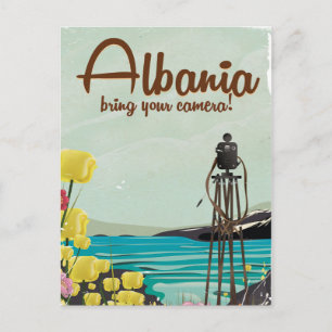 Carte Postale Albanie Camera Vintage affiche de voyage