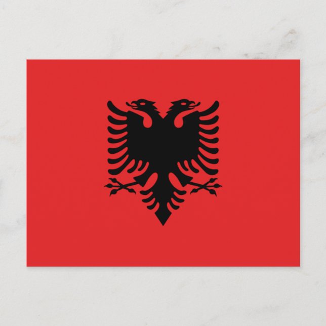 Carte Postale Albanie - Drapeau albanais - (Devant)