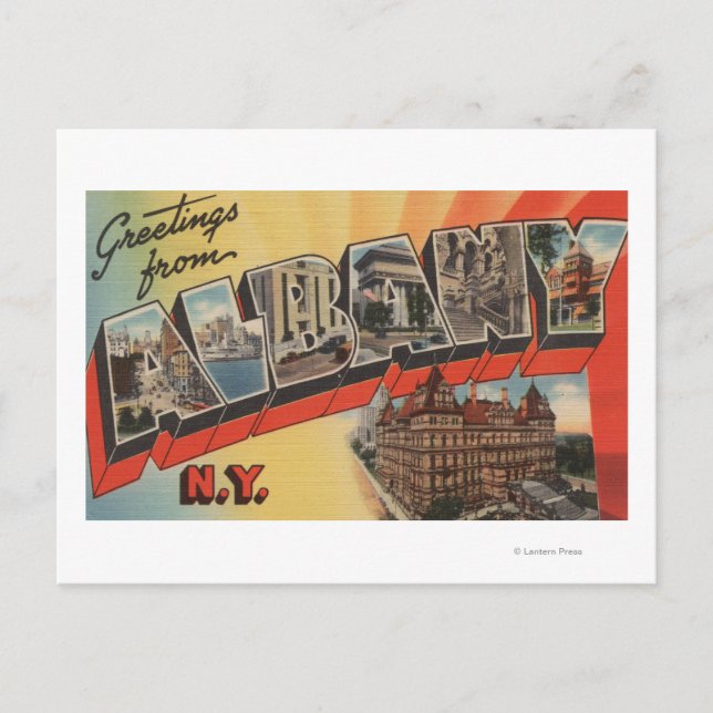 Carte Postale Albany, New York - Scènes de grandes lettres 2 (Devant)