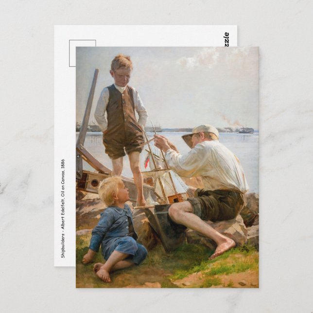 Carte Postale Albert Edelfeel - Constructeurs de navires (Devant / Derrière)