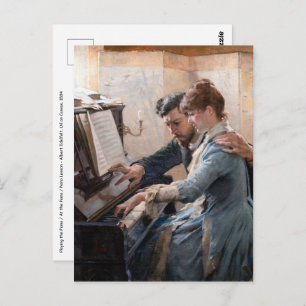 Carte Postale Albert Edelfeel - Jouer au piano
