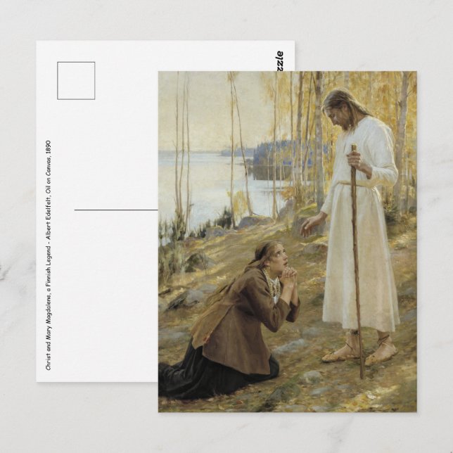 Carte Postale Albert Edelfeue - Christ et Mary Magdalene (Devant / Derrière)