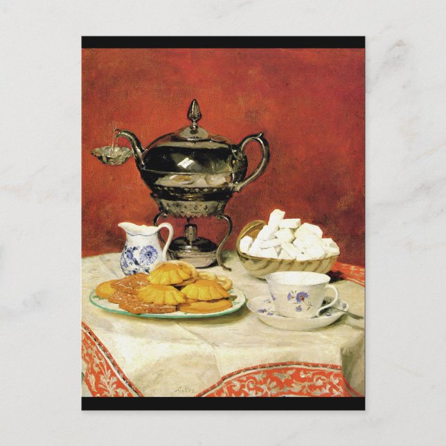 Carte Postale Albert Samuel Anker ~ Tea Time (Devant)
