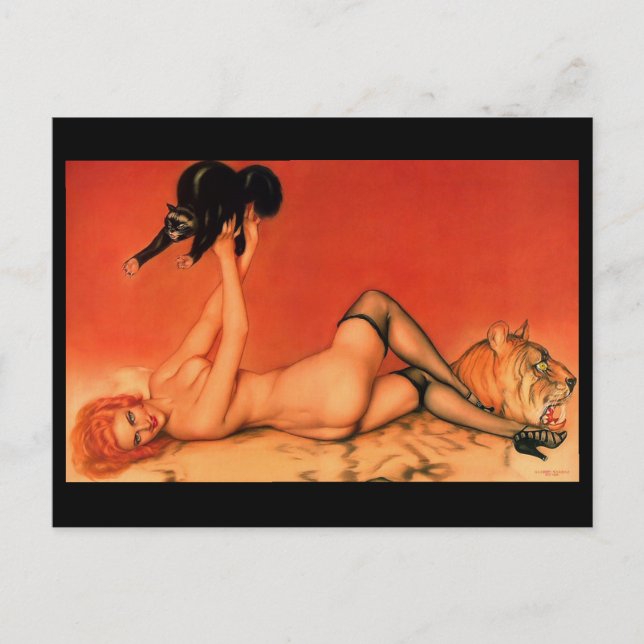 Carte Postale Alberto Vargas Vintage Pin up (Devant)
