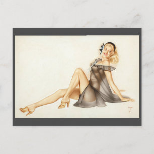 Carte Postale Alberto Vargas Vintage Pin up