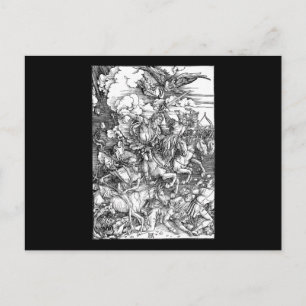 Carte Postale Albrecht Durer Les quatre cavaliers de l'Apocalyps