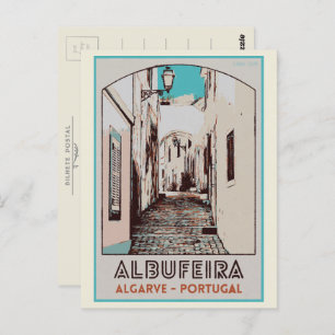 Carte Postale Albufeira vieille ville illustration Algarve Portu