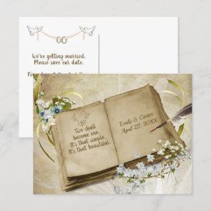 Carte Postale Album de mariage Enregistrer la date