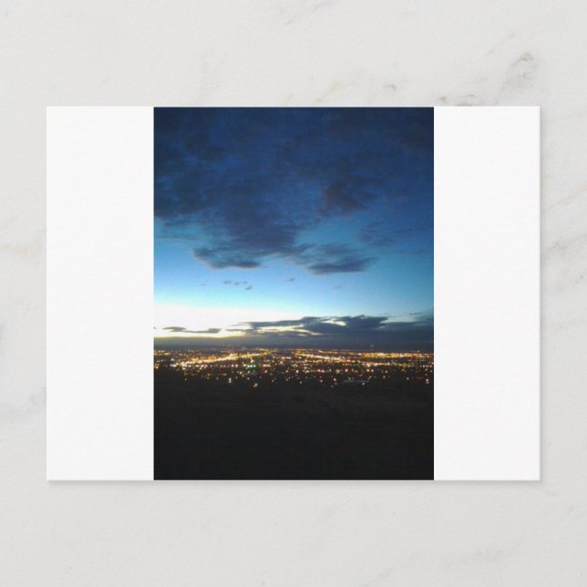 Carte Postale Albuquerque à la tombée de la nuit (Devant)